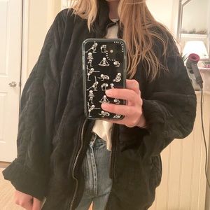 Free People Dolman Quilted Jacket (black)